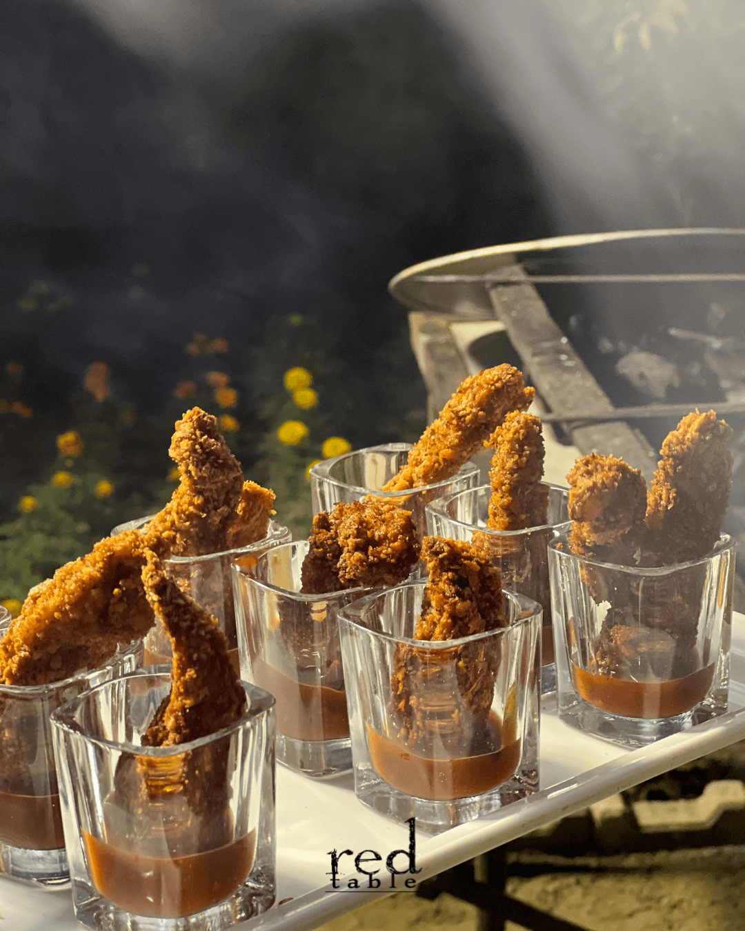 Chicken tempura single servings with dipping sauce